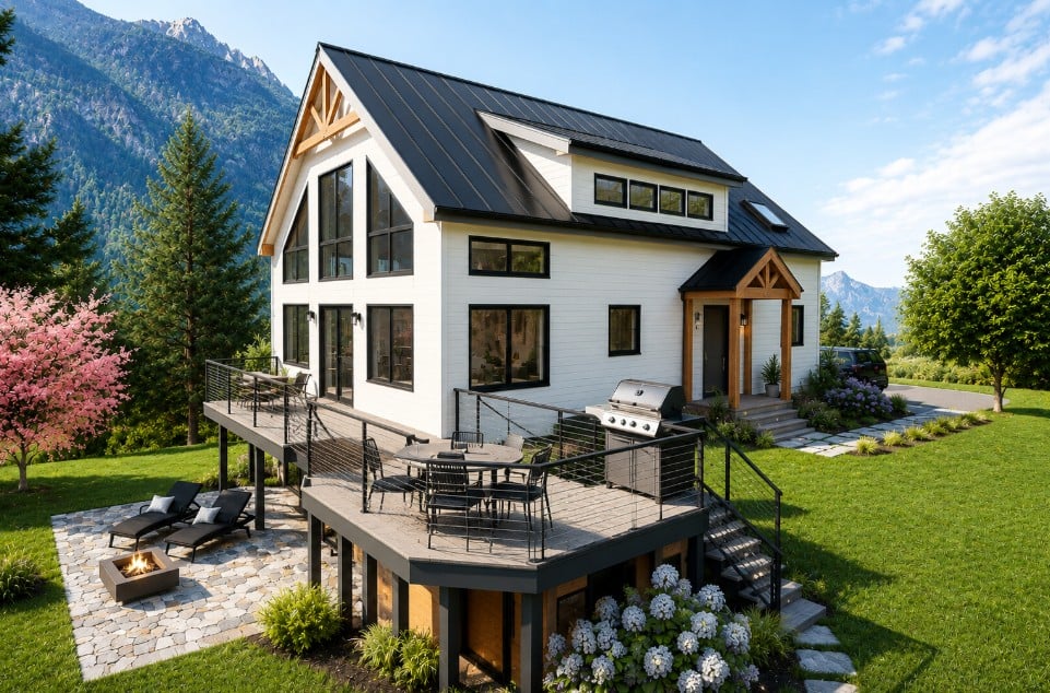 Custom Home (3869) - Habitat Post and Beam