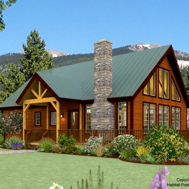 Custom Home (3629) - Habitat Post and Beam