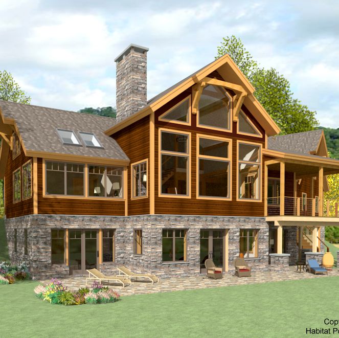 Custom Home (3698) - Habitat Post and Beam